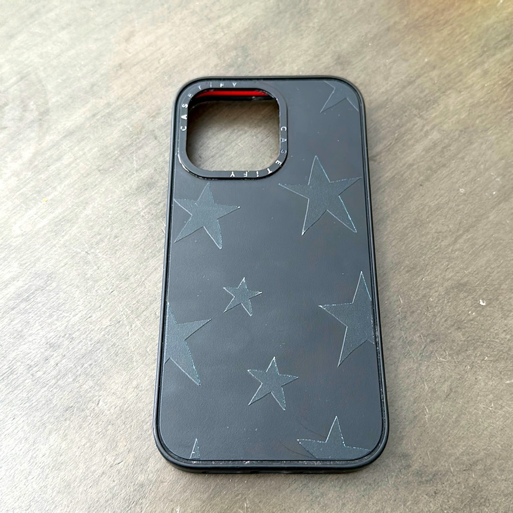 Casetfiy Stars Matte Black iPhone 13 Pro Impact Case